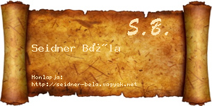 Seidner Béla névjegykártya